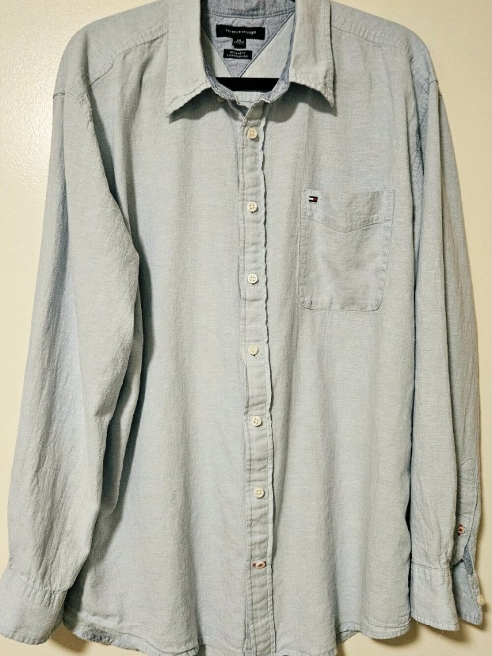 Tommy Hilfiger linen shirt men blue
